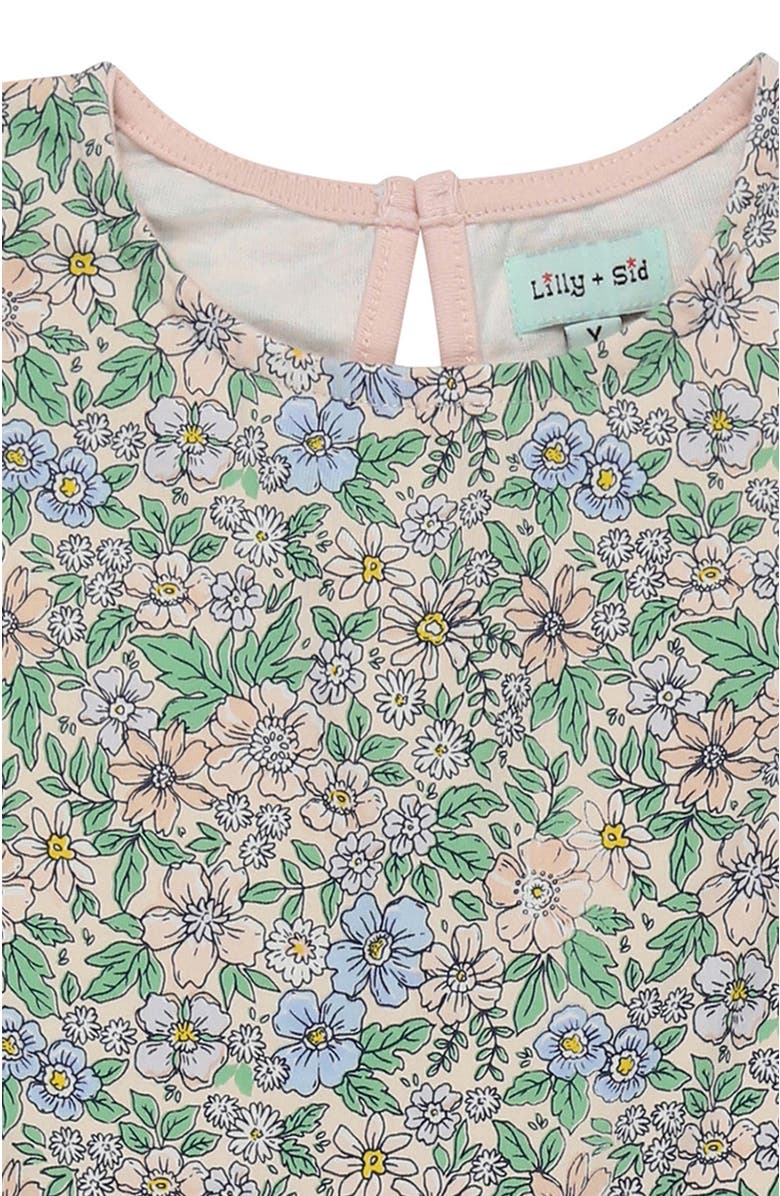 Lilly + Sid Organic Cotton Ditsy Floral Print Jumpsuit, Alternate, color, Multi