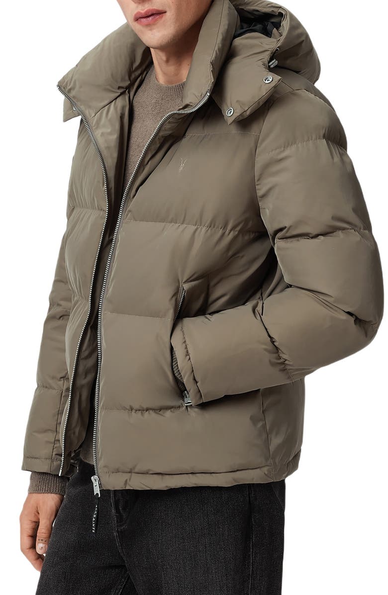 AllSaints Marlo Ramskull Puffer Jacket, Alternate, color, Gull Brown