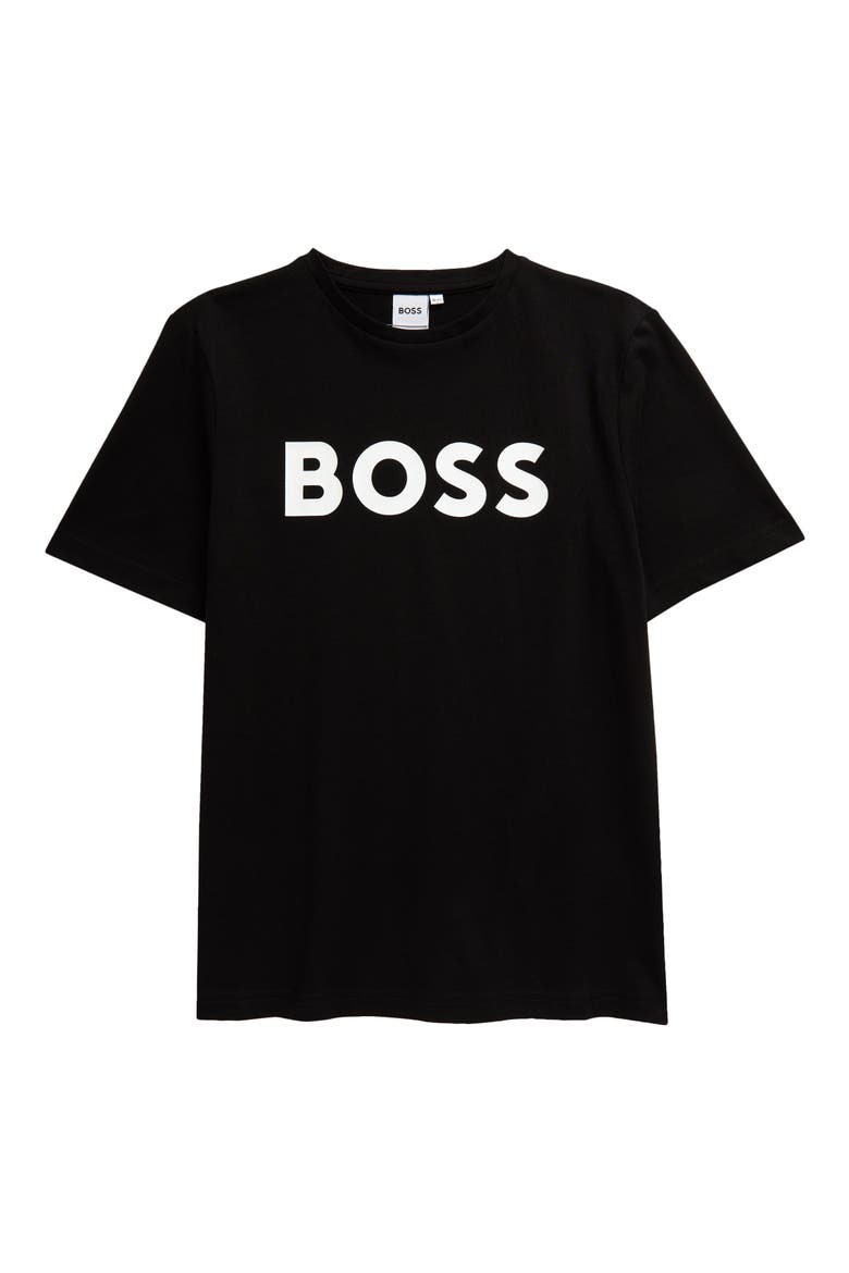 Kids' Logo Graphic T-Shirt, Main, color, BLACK