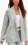 LASCANA Diamond Open Work Knit Cardigan