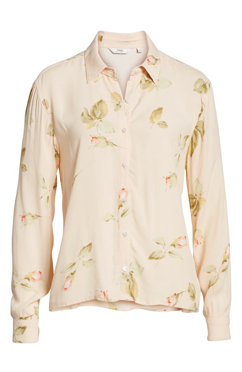 Obey Sinclair Floral Print Shirt, Alternate, color, 