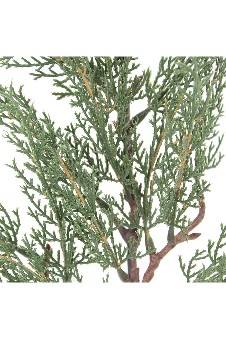 20" Faux Evergreen Cedar Branch, Alternate, color, Green