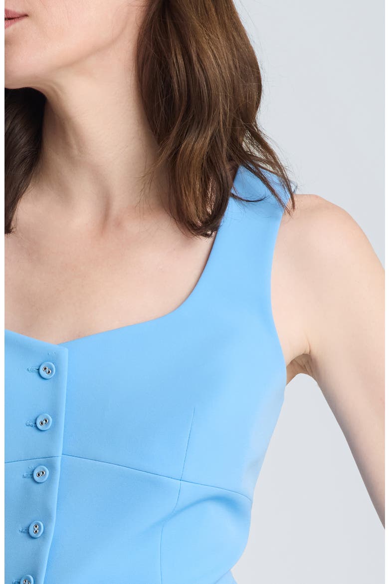 Bustier Button-Up Vest, Alternate, color, LAKE BLUE