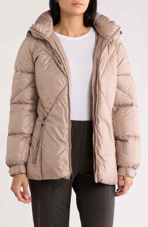Bcbgeneration Missy Belted Puffer Coat In Neutral