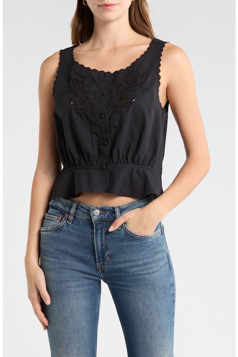 Jerry Eyelet Tank, Main, color, BLACK