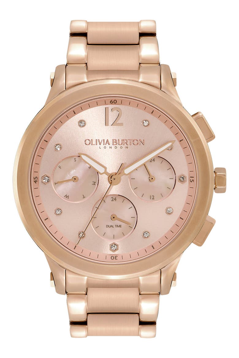 Sports Luxe Bracelet Watch, 38mm, Main, color, ROSE GOLD/ GOLD