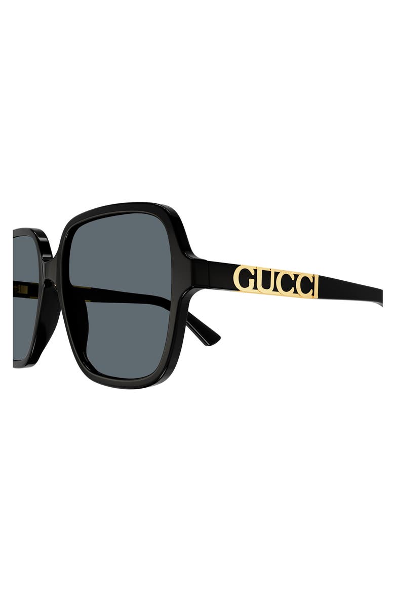 59mm Square Sunglasses, Alternate, color, BLACK