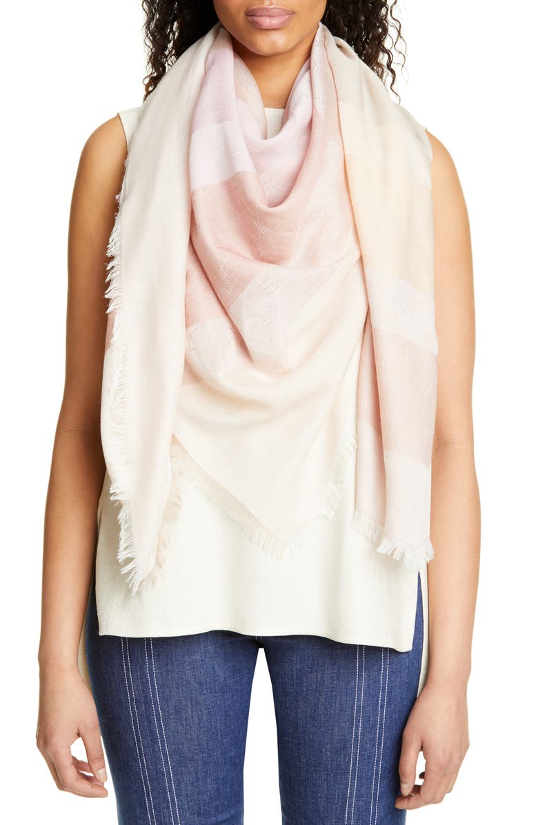 Stella McCartney Monogram Ombré Stripe Scarf, Alternate, color,