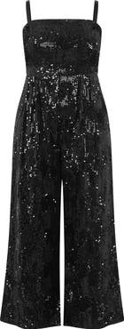 City Chic Sequin Sleeveless Wide Leg Jumpsuit