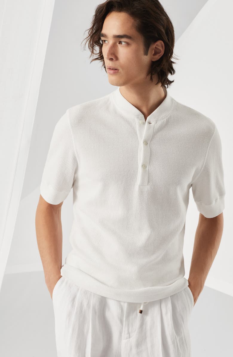 Brunello Cucinelli Henley collar T-shirt, Alternate, color, 