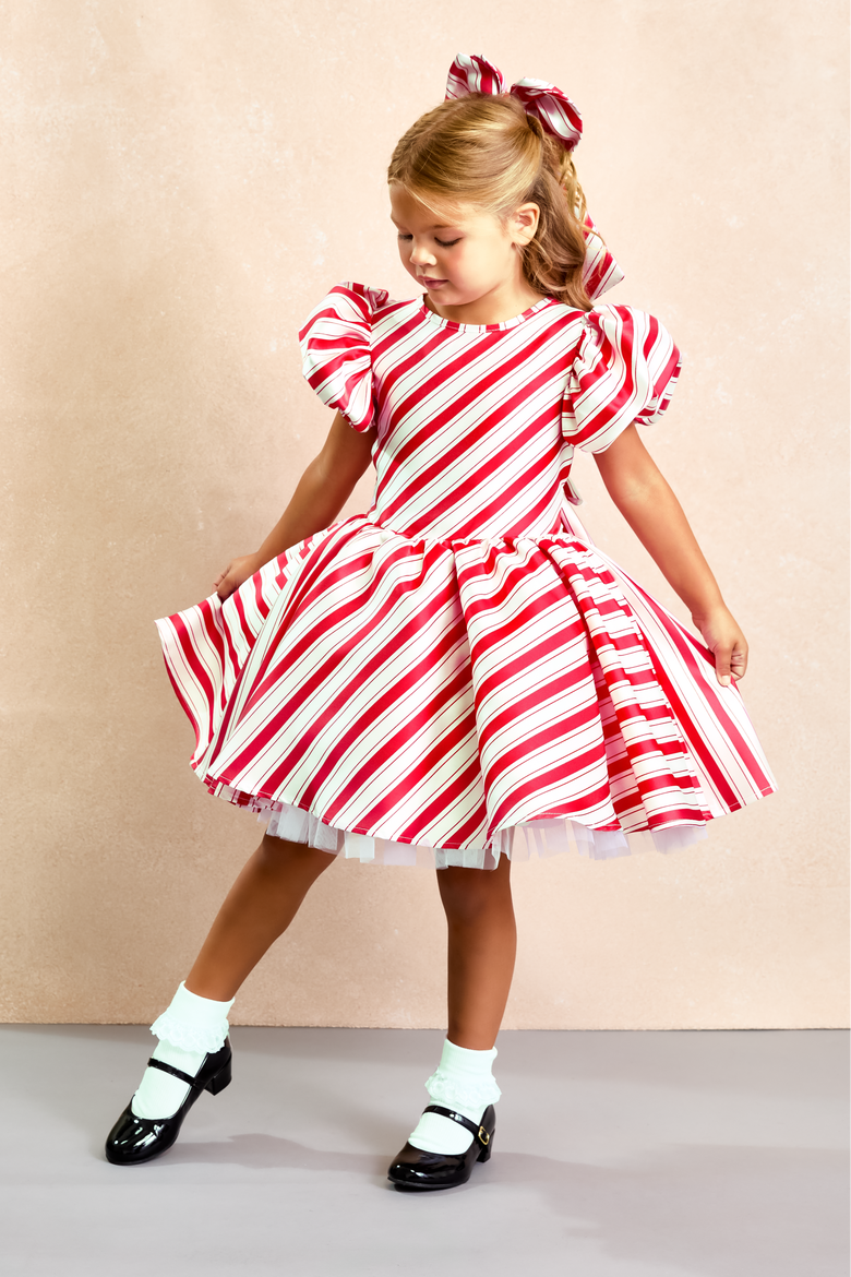 Candy Cane Dress for Girls, Alternate, color, Red