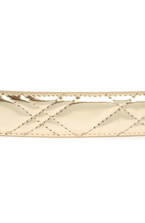 Kurt Geiger London Brixton Metallic Quilted Belt In Gold