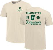 IMAGE ONE Men's Cream Charlotte 49ers Comfort Colors Mascot Overlay T-Shirt