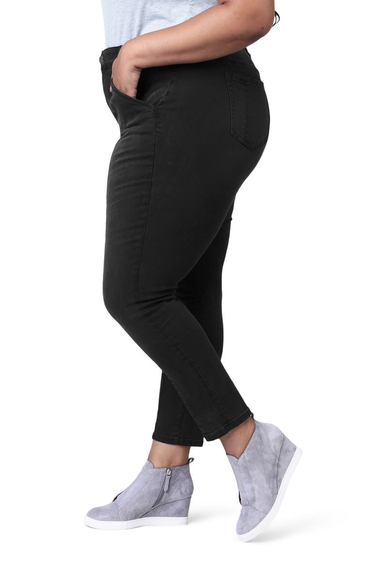 Pintuck High Waist Ankle Slim Jeans, Alternate, color, SHYLA