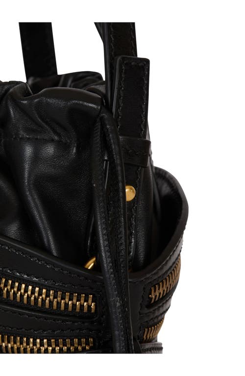 Balmain Shuffle Mini Embellished Leather Shoulder Bag In Black