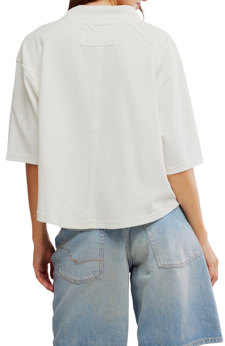 Free People Denmark Polo Top, Alternate, color, Clean Ivory