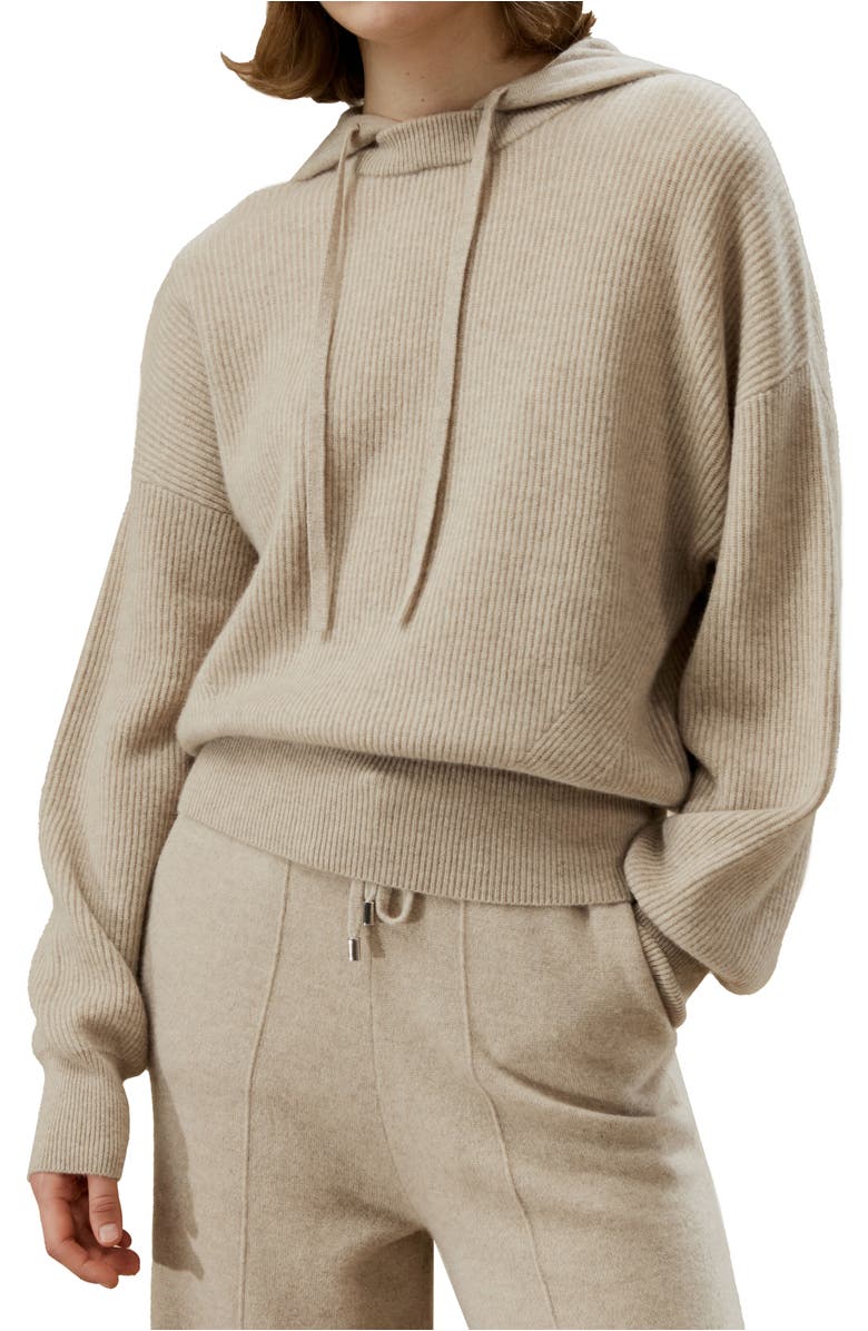 Lilysilk Eshe 2-in-1 Cashmere Detachable Hoodie, Main, color, Beige