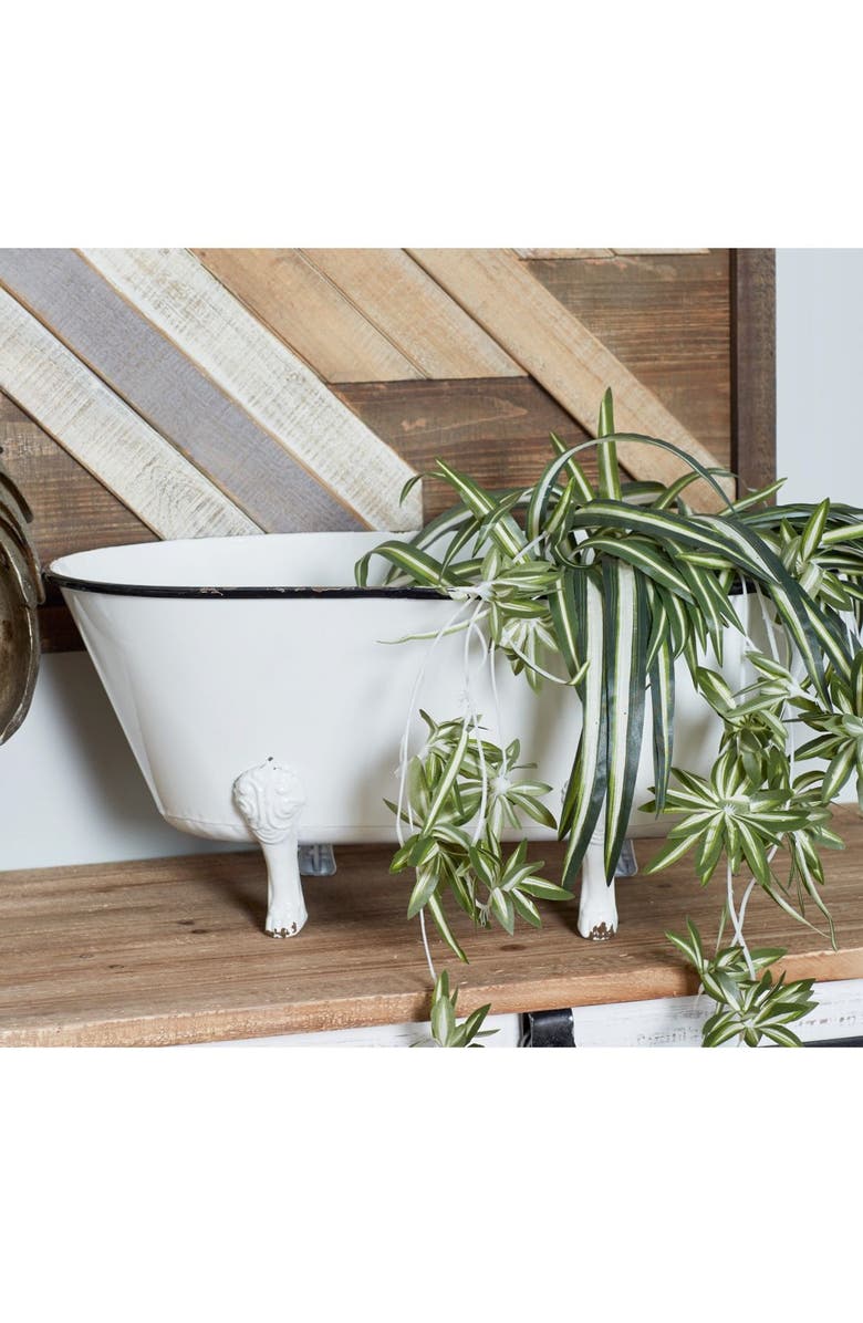 SONOMA SAGE HOME White Metal Indoor Outdoor Bathtub Planter, Alternate, color, 