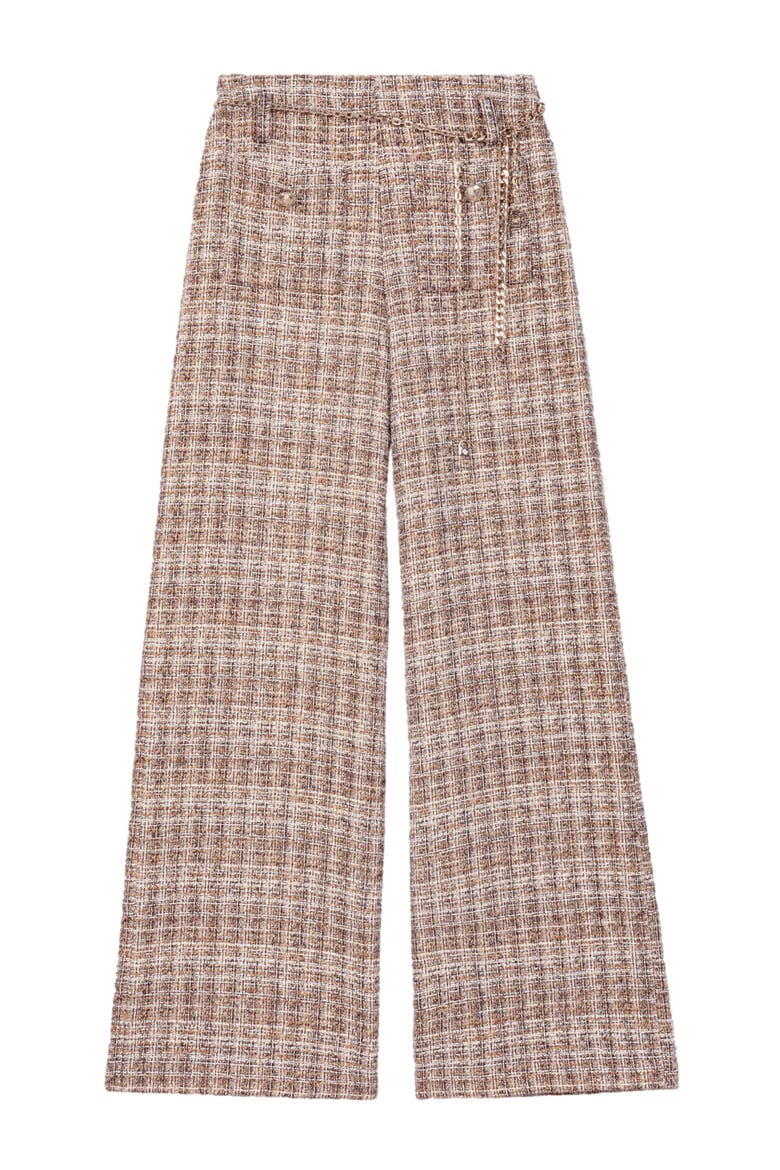 Tweed trousers, Alternate, color, Brown