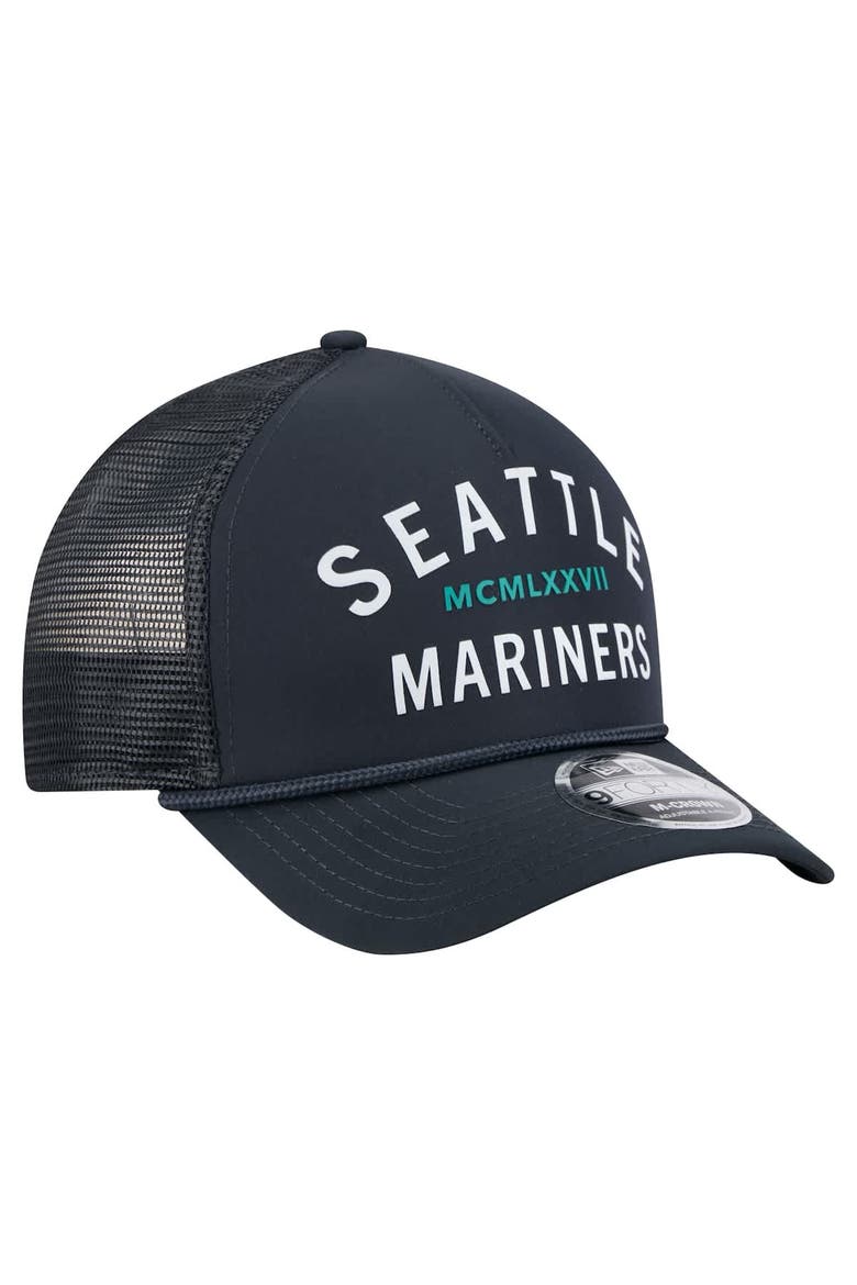Men's New Era  Navy Seattle Mariners Minimalist 9FORTY A-Frame Adjustable Hat, Alternate, color, Navy