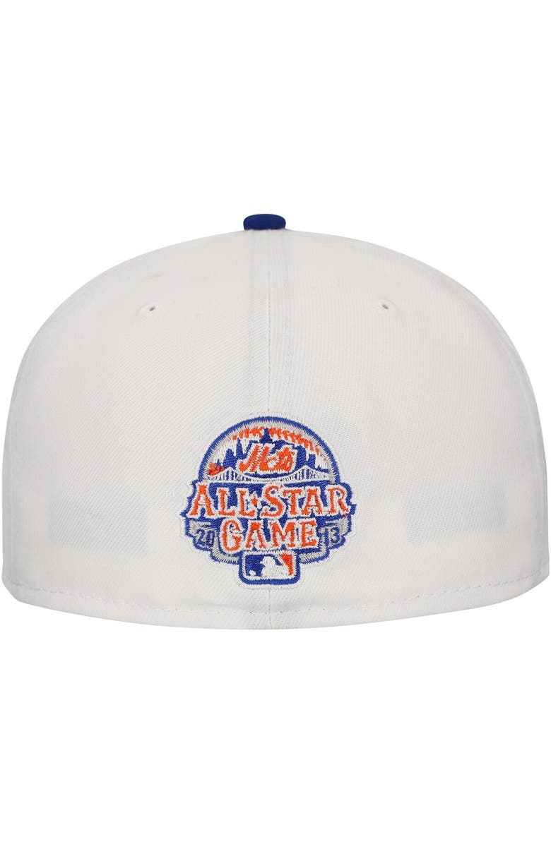 New Era Men's New Era White/Royal New York Mets Major Sidepatch 59FIFTY Fitted Hat, Alternate, color, White