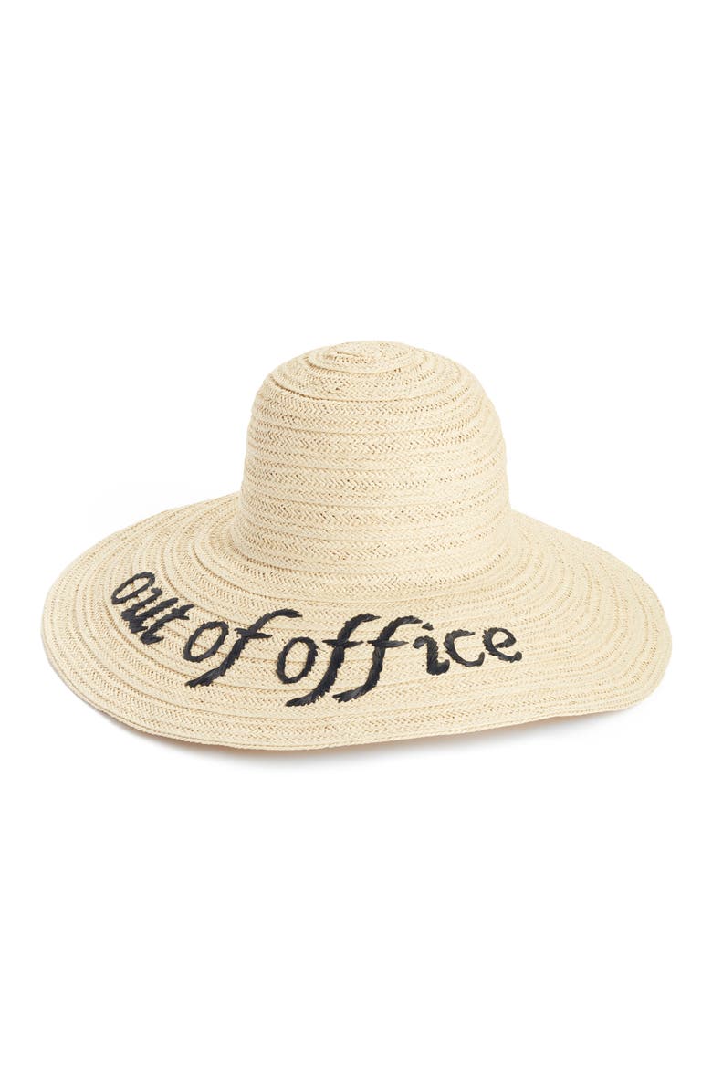 Nordstrom Wordplay Floppy Straw Sun Hat, Main, color, 
