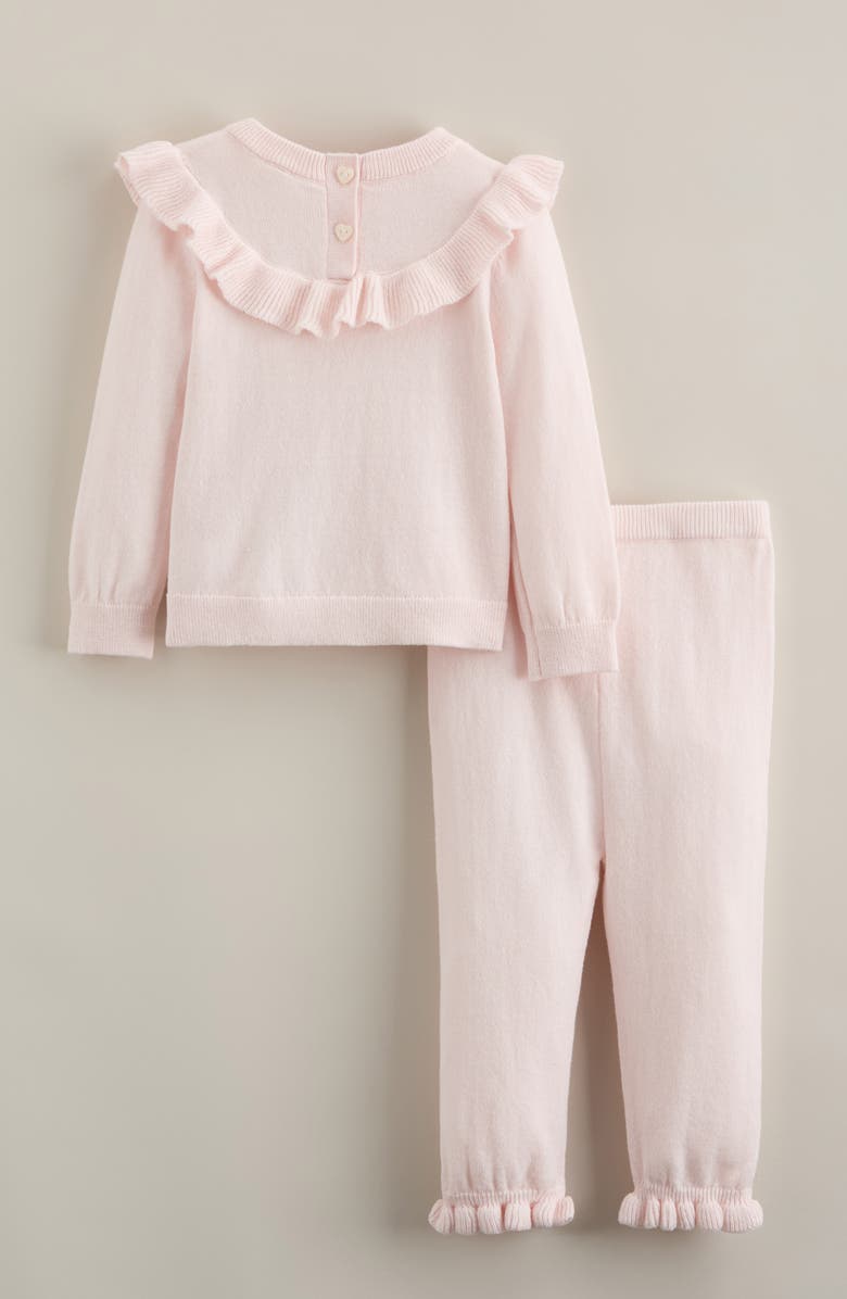 Nordstrom Ruffle Cotton Blend Sweater & Pants Set, Alternate, color, Pink Heaven