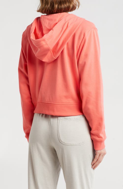 Shop Dkny Mini Stud Logo Zip Hoodie In Coral