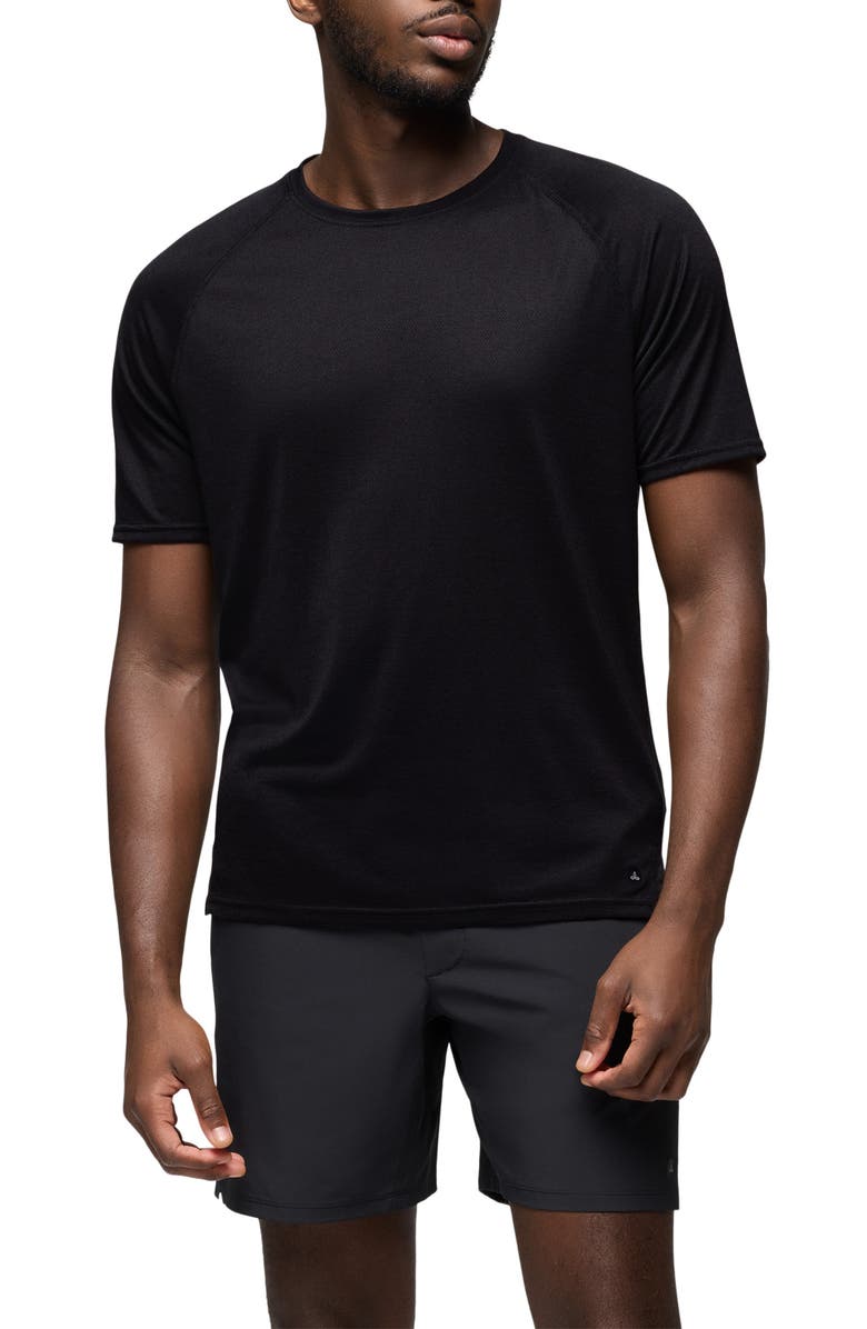 prAna Natural Flow Performance Short Sleeve T-Shirt, Main, color, Black