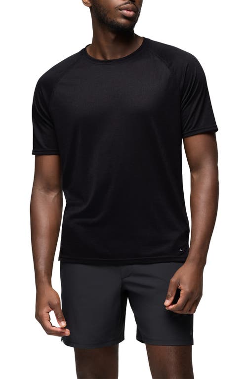 Prana Natural Flow Performance Short Sleeve T-shirt In Black