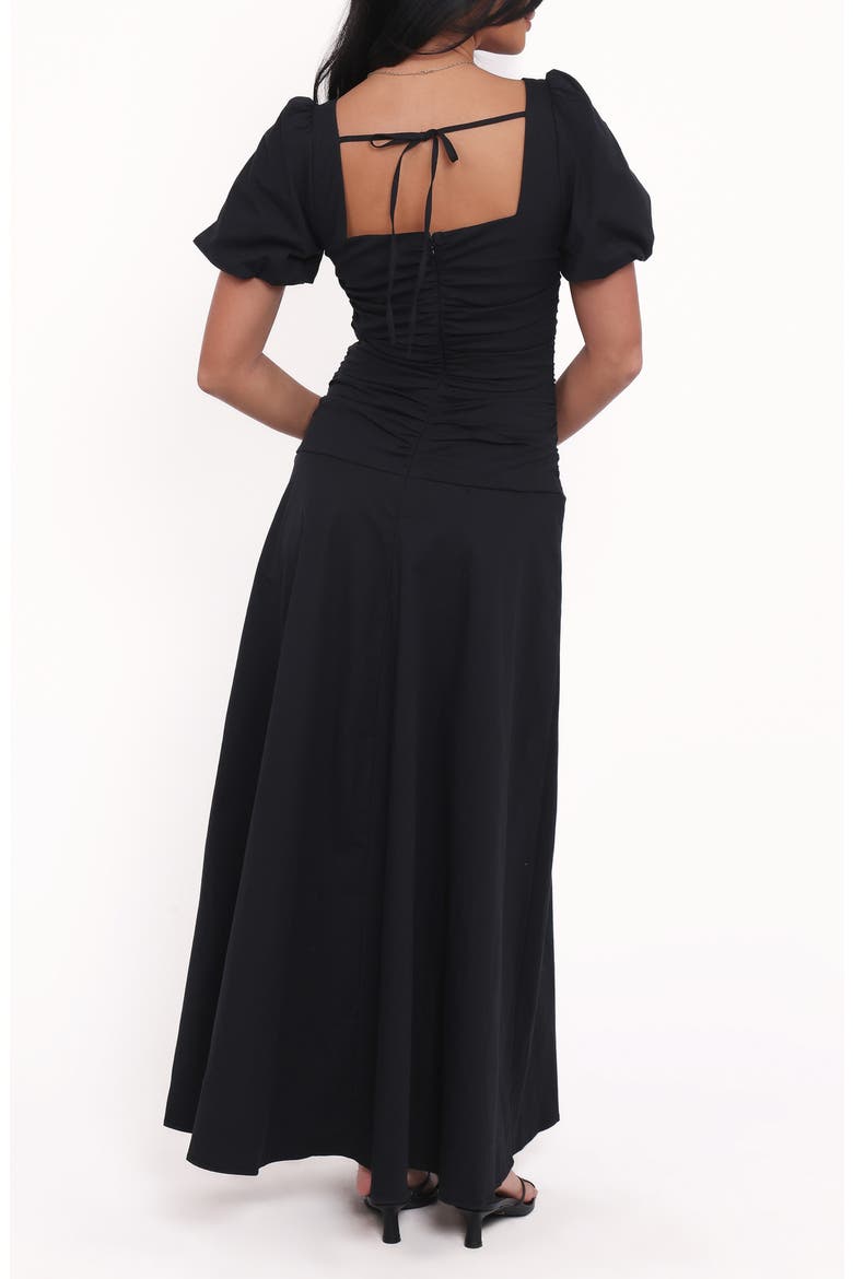 Denver Sweetheart Neck Stretch Cotton Maxi Dress, Alternate, color, BLACK