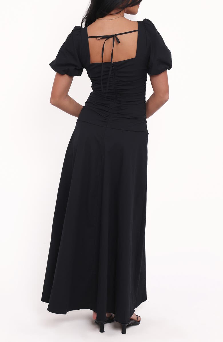 Petal & Pup Denver Sweetheart Neck Stretch Cotton Maxi Dress, Alternate, color, Black