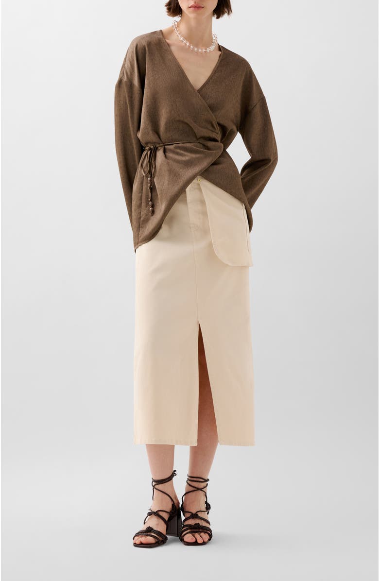 Scalpers Denim Pocket Skirt, Alternate, color, Ecru