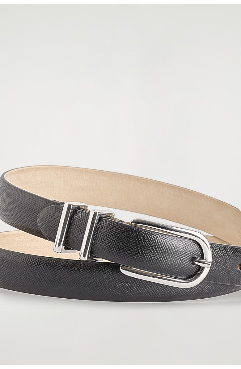 COS Saffiano Leather Belt, Alternate, color, Black