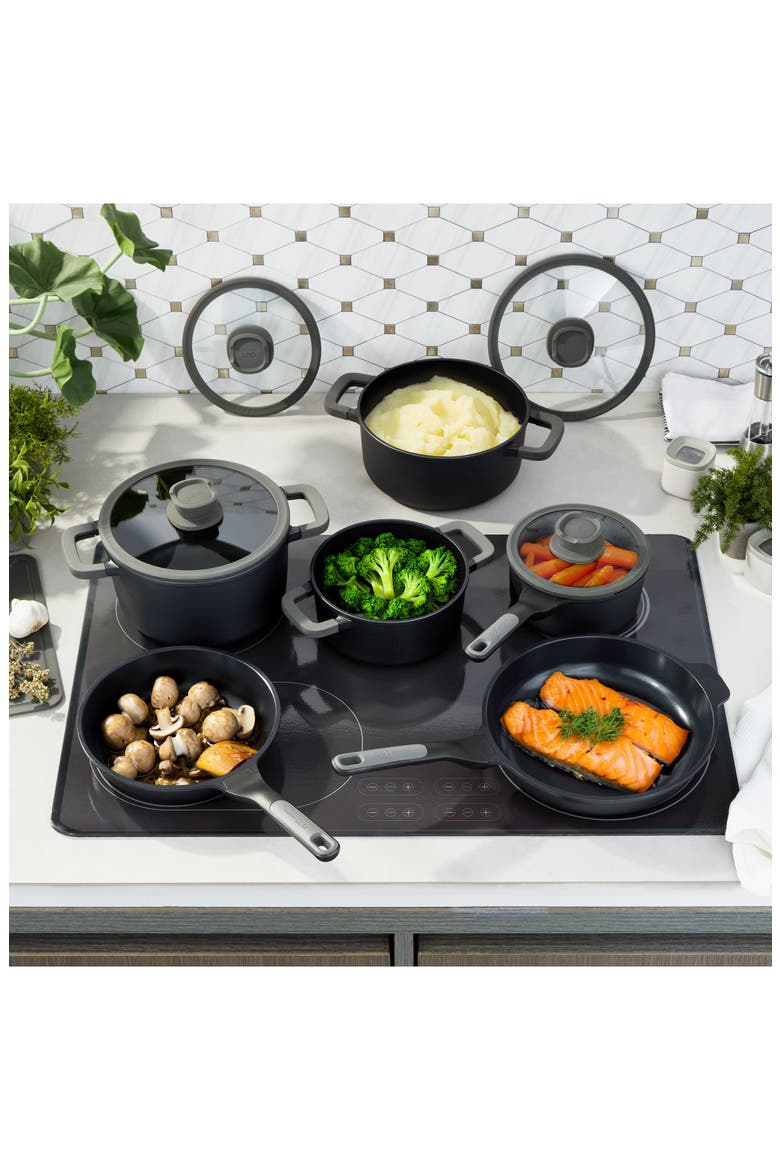 Leo Stone 10-Piece Cookware Set, Alternate, color, BLACK