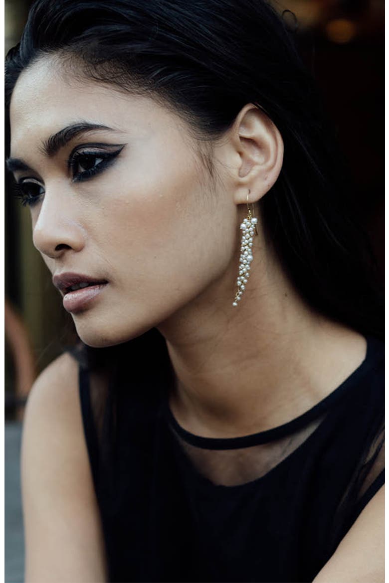 Delicate Pearl Drops, Alternate, color, Gold