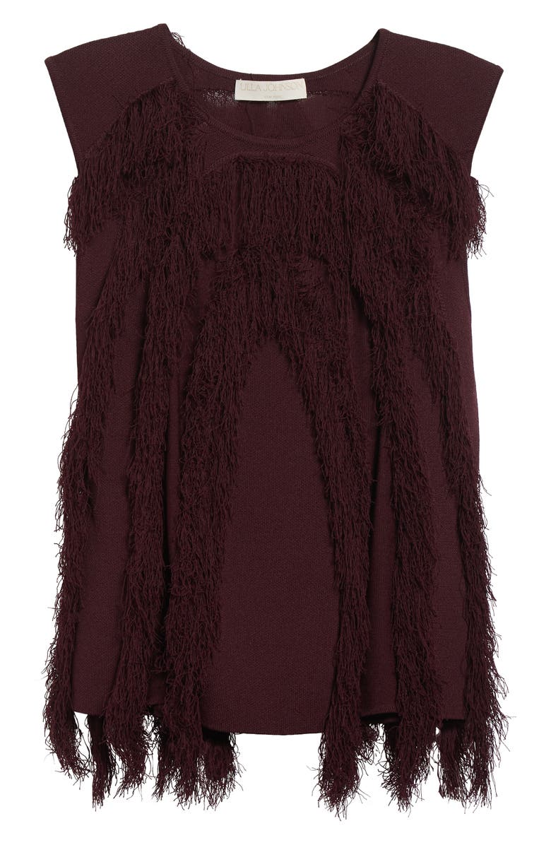Ulla Johnson Bonnie Fray Sleeveless Top, Alternate, color, Mahogany