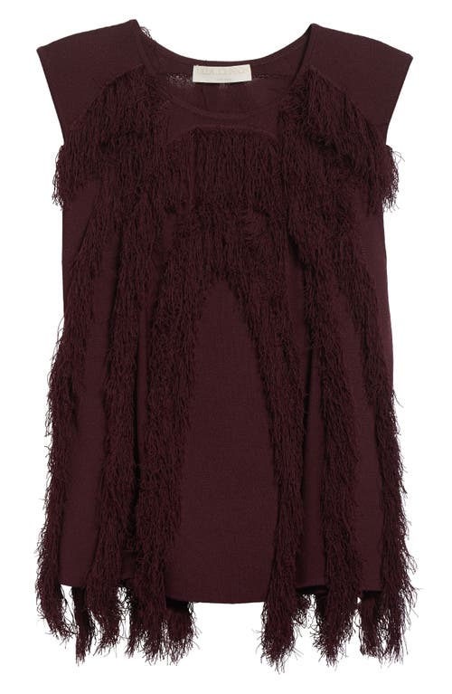 Ulla Johnson Bonnie Sleeveless Fringe Knit Top In Burgundy