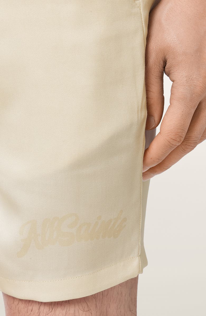 AllSaints Circe Flat Front Shorts, Alternate, color, Brittle White