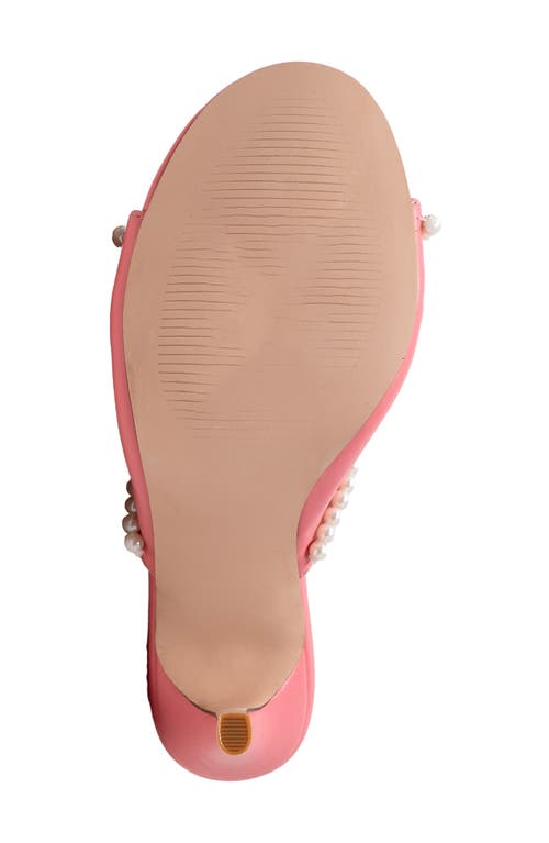 Chase & Chloe Chase And Chloe Faux Pearl Embellished Sandal In Pink