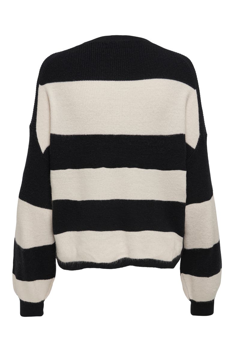 Atia Stripe Pullover Sweater, Alternate, color, BLACK STRIPES WHITE