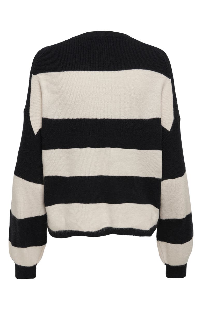 Only Atia Stripe Pullover Sweater, Alternate, color, Black Stripes White