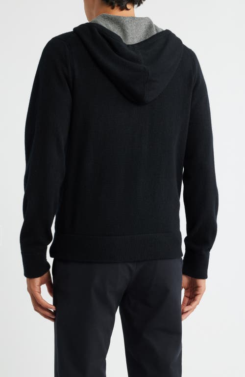 Vince Cashmere Zip Hoodie Sweater In Black