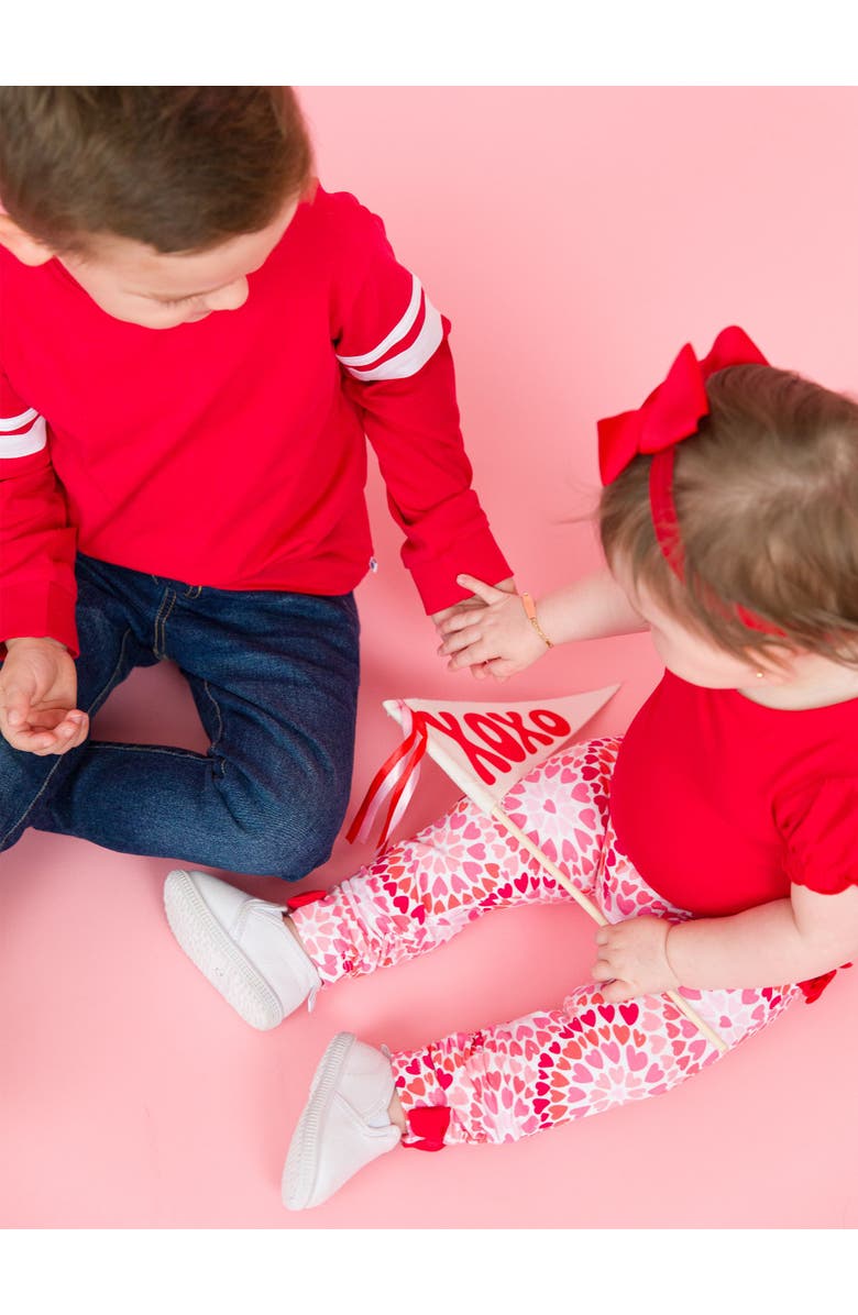 RuffleButts Baby/Toddler Girls Knit Puff Short Sleeve Bodysuit, Alternate, color, Red