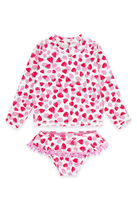 Kids' Sandy Toes Long Sleeve UPF 50+ Two-Piece Rashguard Swimsuit (Baby & Toddler)