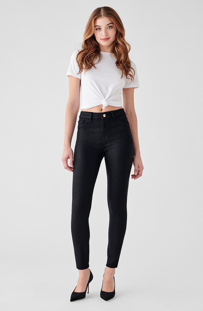 DL1961 x Marianna Hewitt Instasculpt Farrow High Waist Ankle Coated Skinny Jeans, Alternate, color,