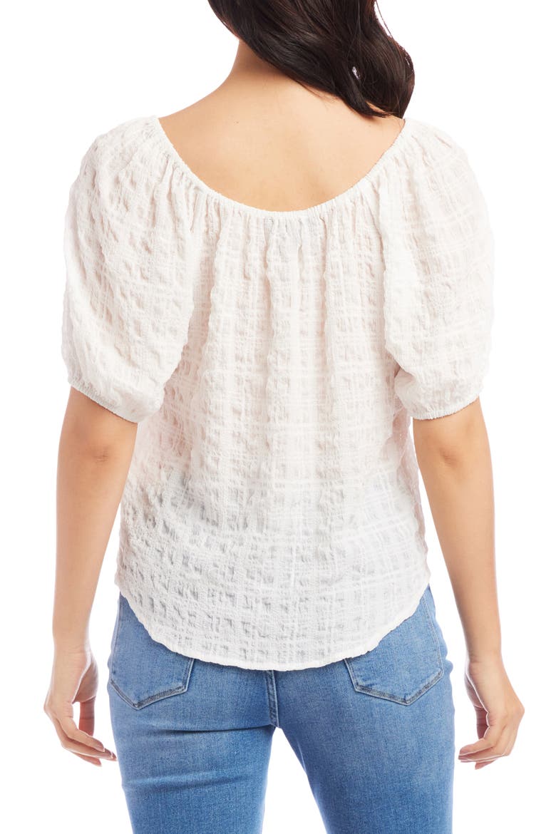 Textured Peasant Top, Alternate, color, OFF WHITE