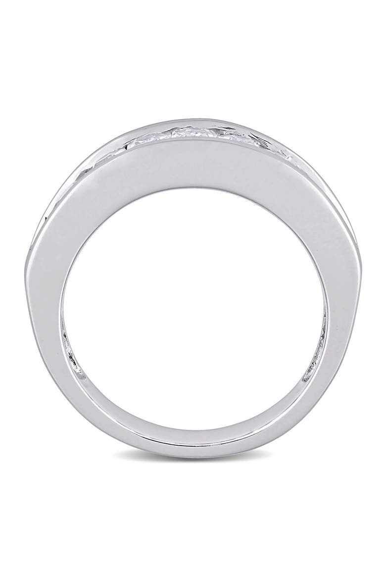 Sterling Silver Baguette Cut Created White Sapphire Ring, Alternate, color, WHITE