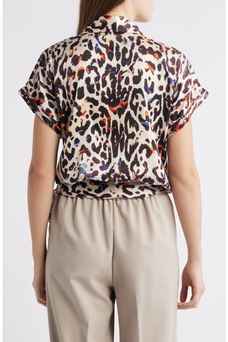 Side Tie Wrap Top, Alternate, color, SAND ROYAL LEOPARD
