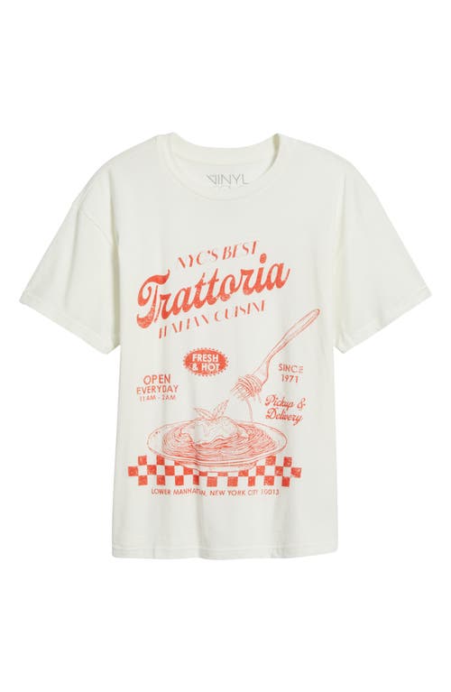 Vinyl Icons Spaghetti Graphic T-shirt In White